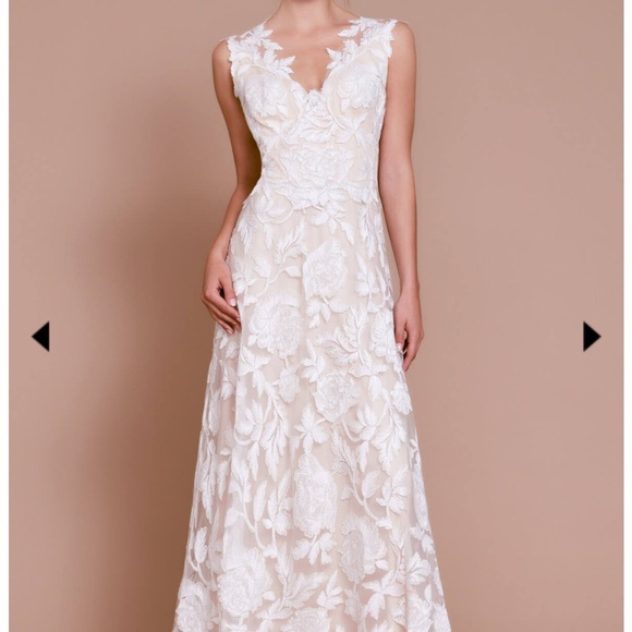 Tadashi Shoji Bridal Cecilia Lace Bridal Gown Dress Sz.12 - Picture 4 of 16